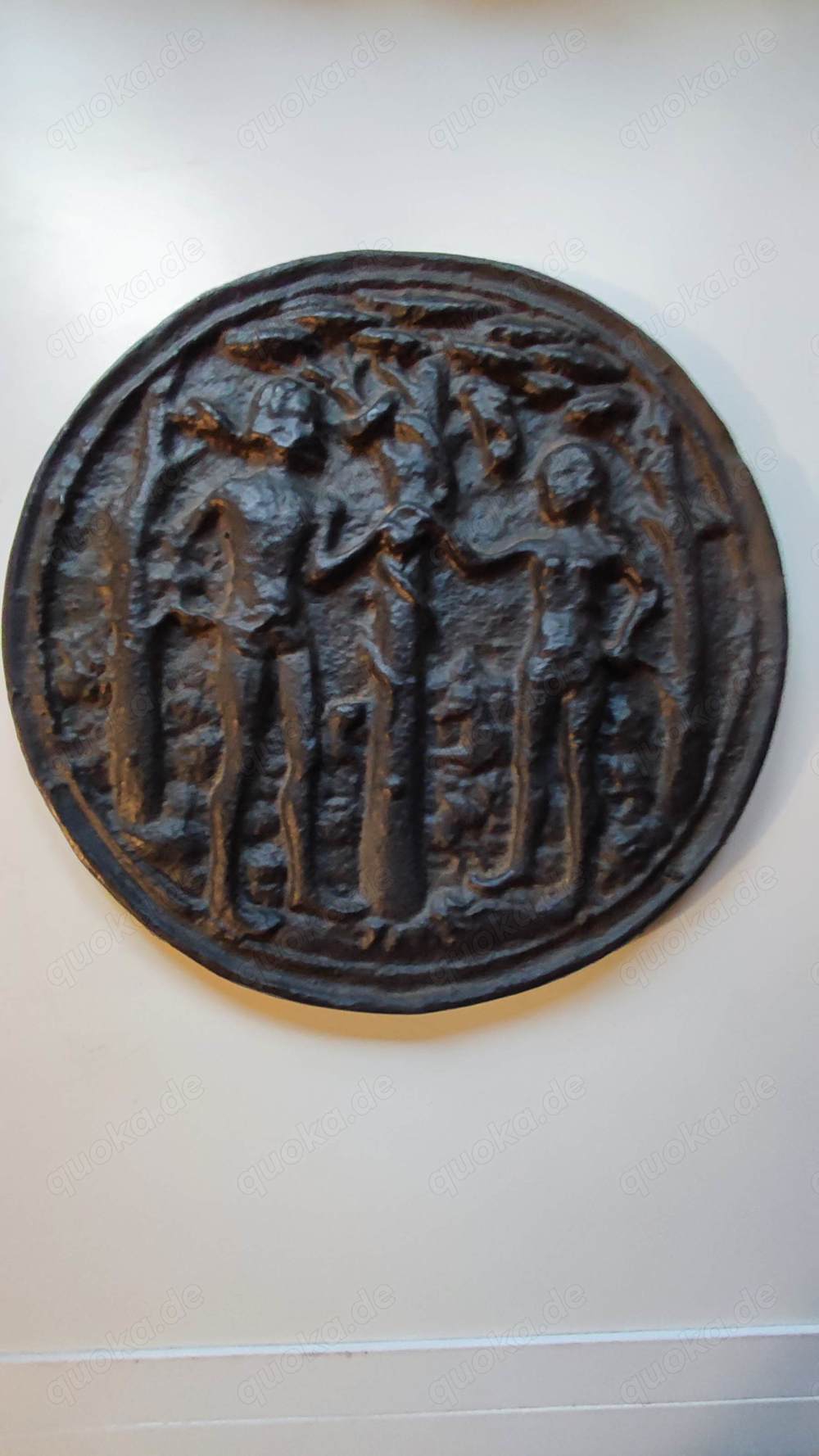 Ofenplatte aus massivem Gußeisen - Adam und Eva im Paradies