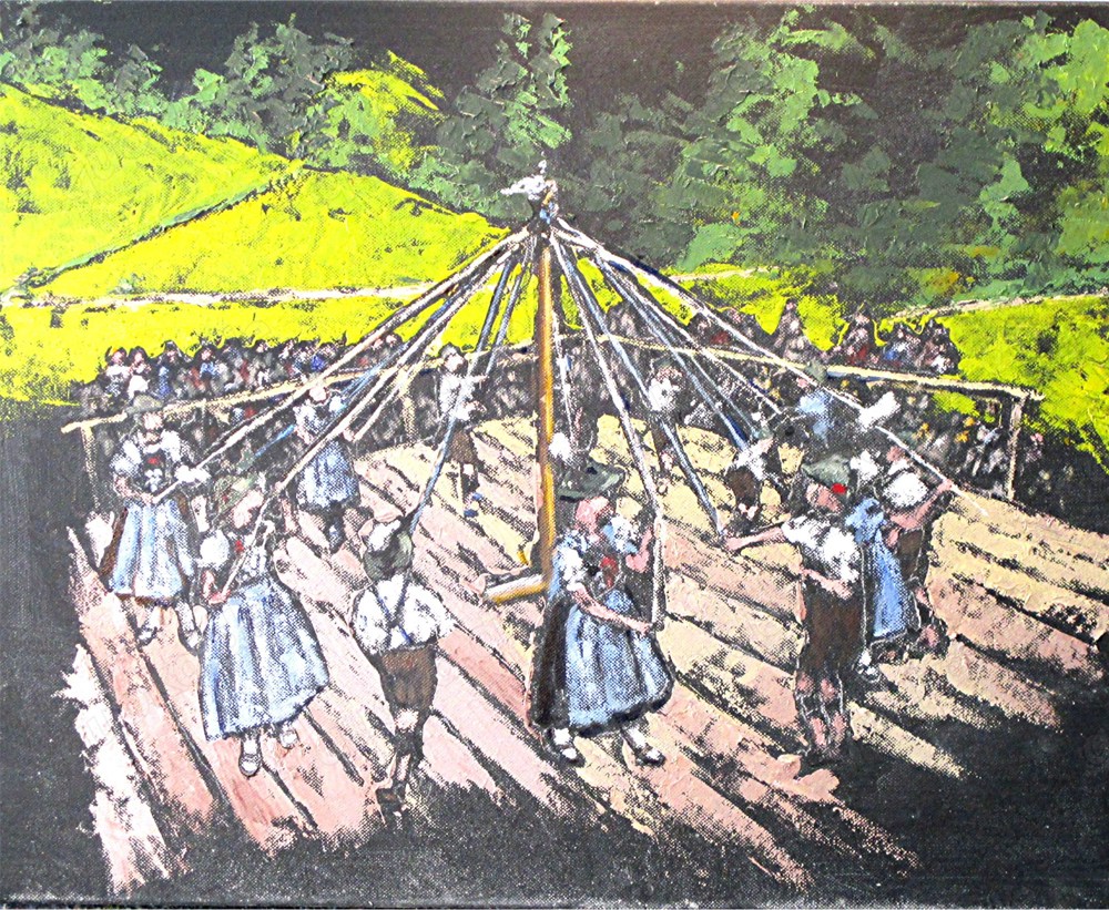 Ölgemälde "Bandltanz"