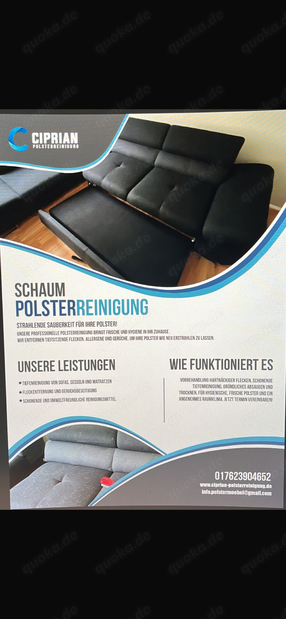Polsterreinigung Sofareinigung und vieles mehr Polsterreinigung Sofareinigung und vieles mehr