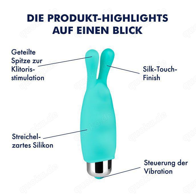 Vibrator Bunny-Bullet aus Silikon, 7,5 cm Türkis Neu unbenutzt OVP!!!