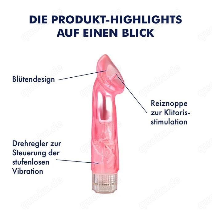 Oral-Klitorisvibrator, 20,5 cm Rosa