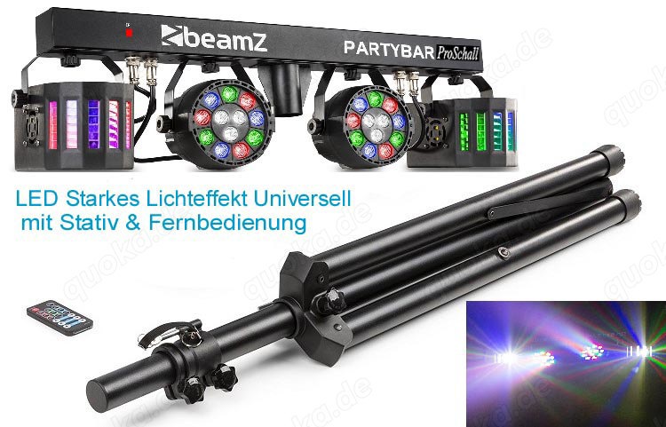 Partybar Lichteffekt mit 2x Derby + 2x PAR LEDs, Karaoke  DJ  PA   Bühne- Party, Neu