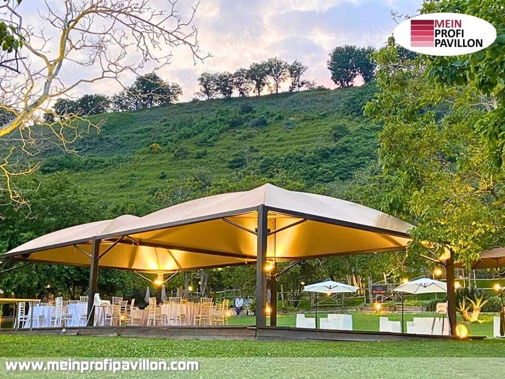 Pavillon 6x6 Überdachung Gazebo Pagodenzelt Festzelt Pvc Dach Restaurant Café Universität Zelt neu