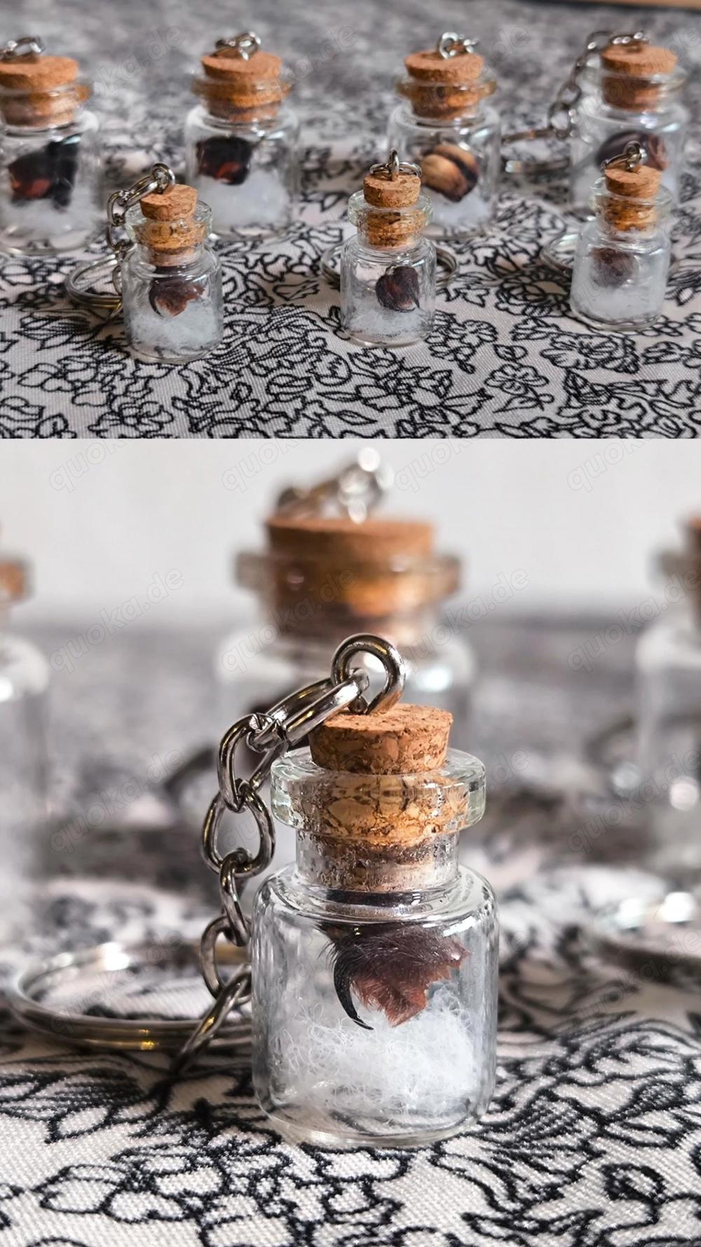 Schlüsselanhänger mit echten Spinnenzähnen 