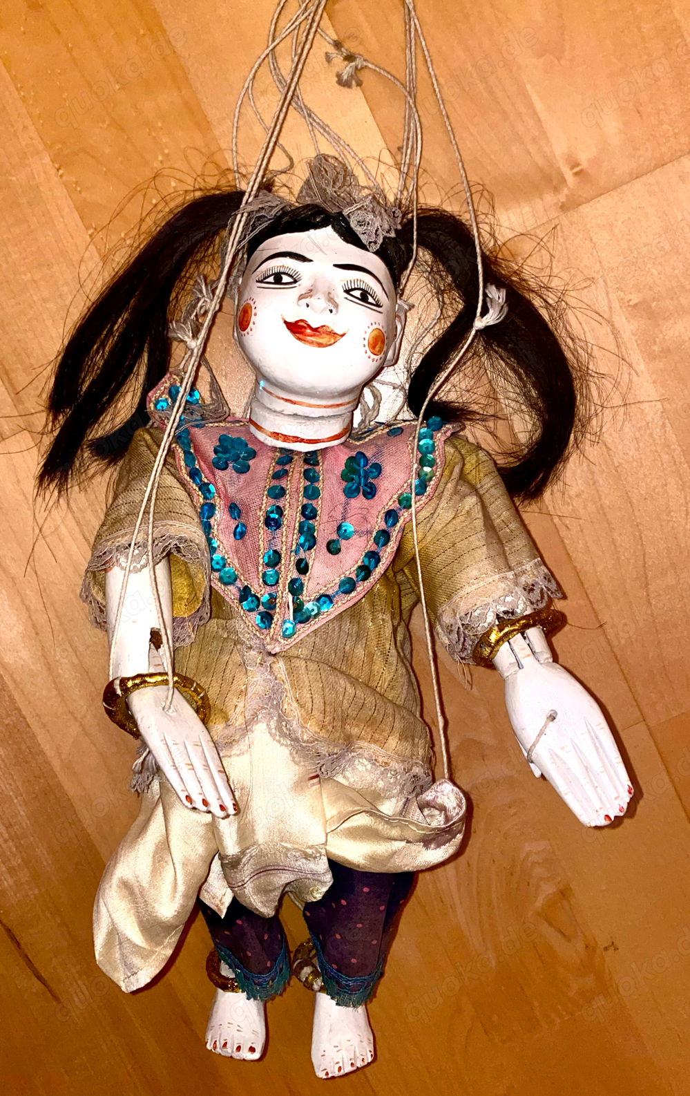 Alte Marionette Holzpuppe aus Thailand Puppe Holz Handarbeit 
