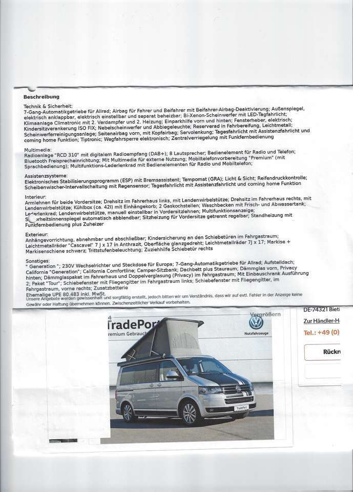 Volkswagen T5 California Generation