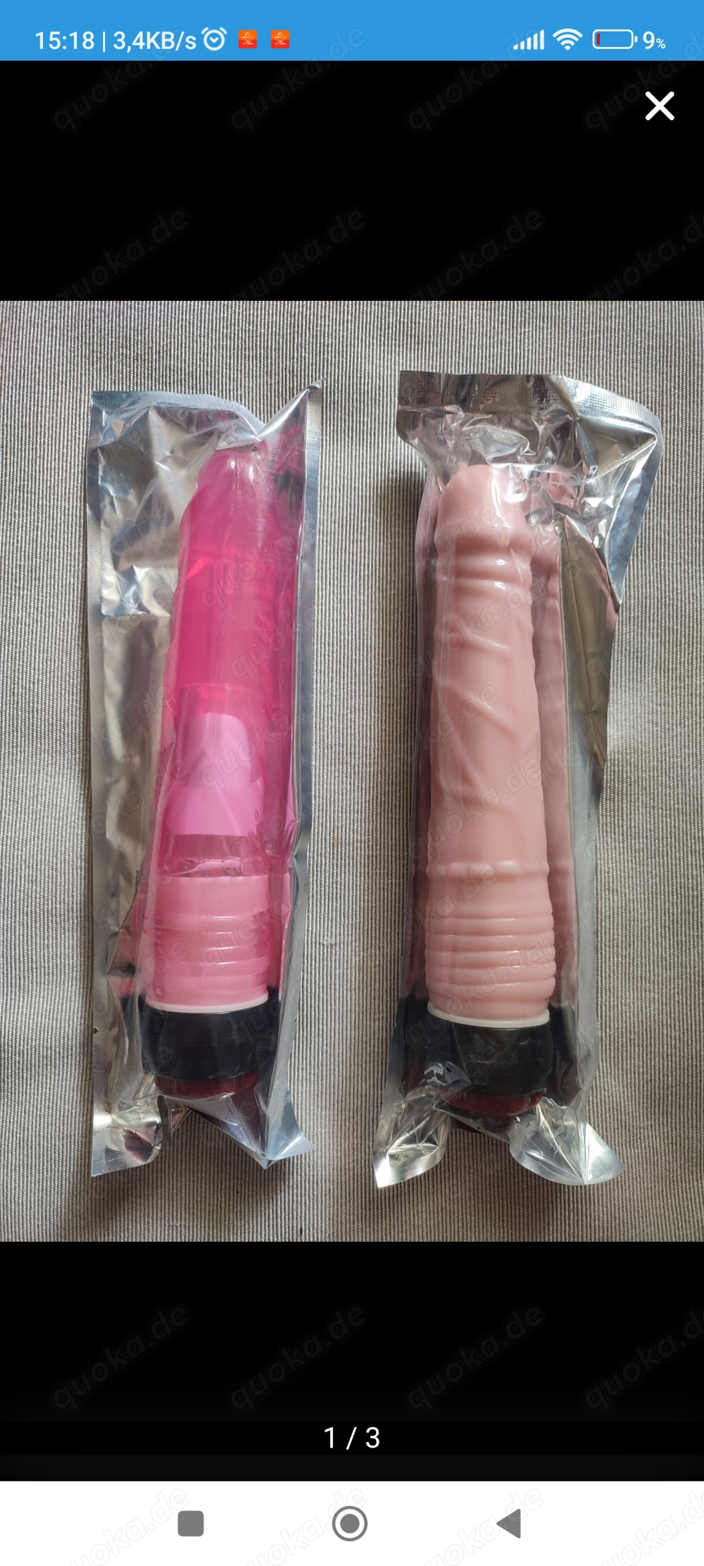 Stufenloser Vibrator mit und ohne Aderung, 22 CM