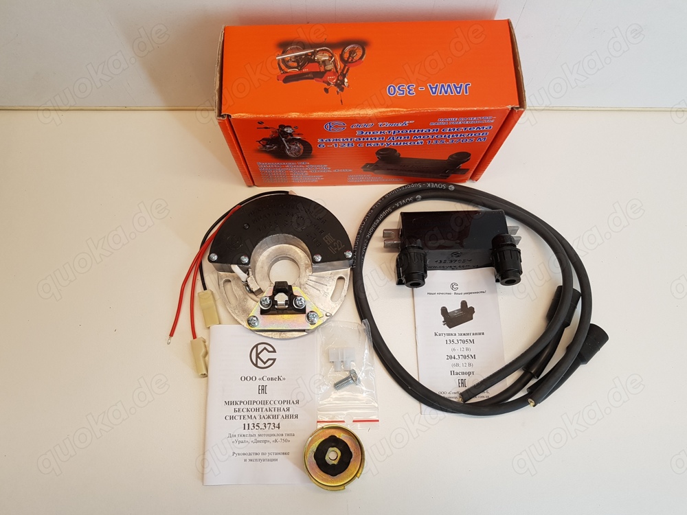 Dnepr Ural MT elektronische Zündung Zündsystem Mikroprozessor 6-12V mit Zündspule und Silikonkabel 