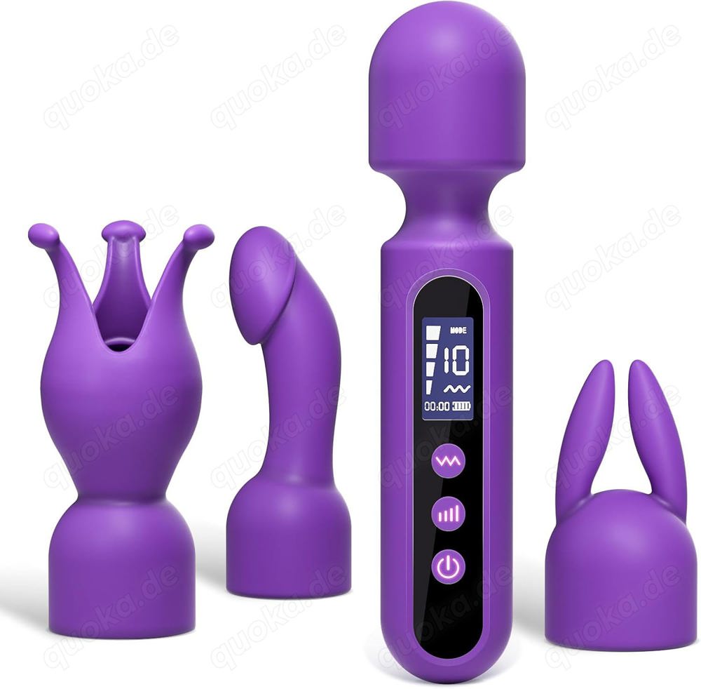 Vibratorensets für Frauen Massagestab mit 3-Anlagen, LCD Display Sex Toyset für Man Woman 10x4Modi