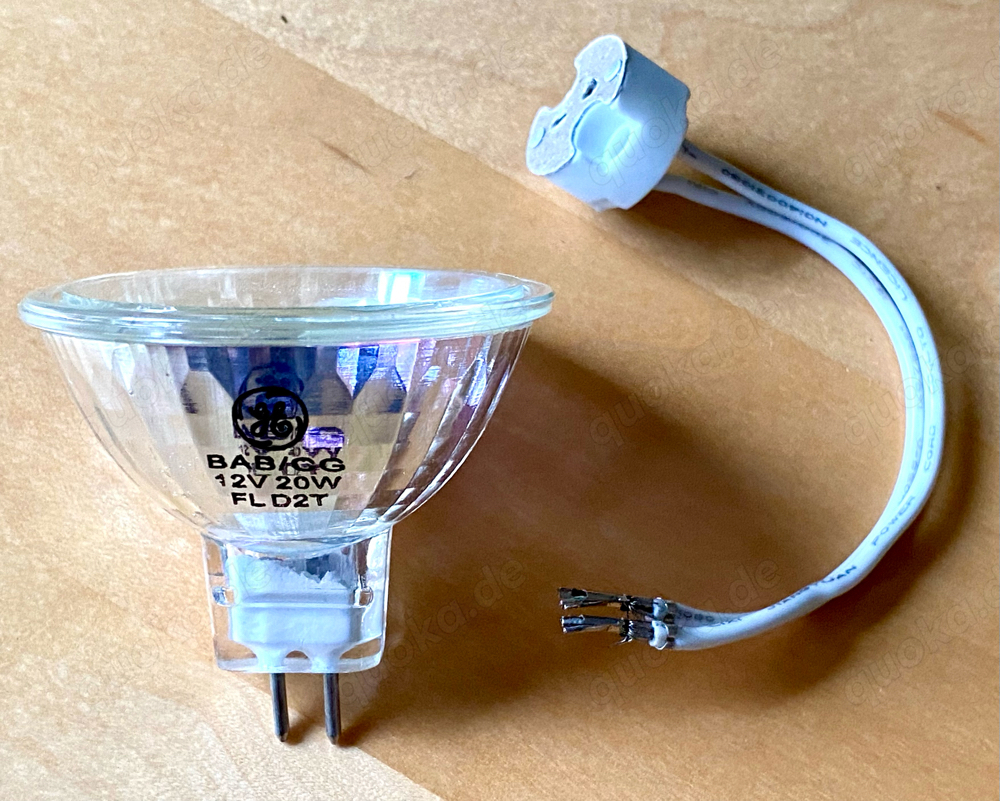 6 St. Halogenlampen m. Fassung 12 Volt 20 Watt Halogenstrahler warmweiß Halogenspot 