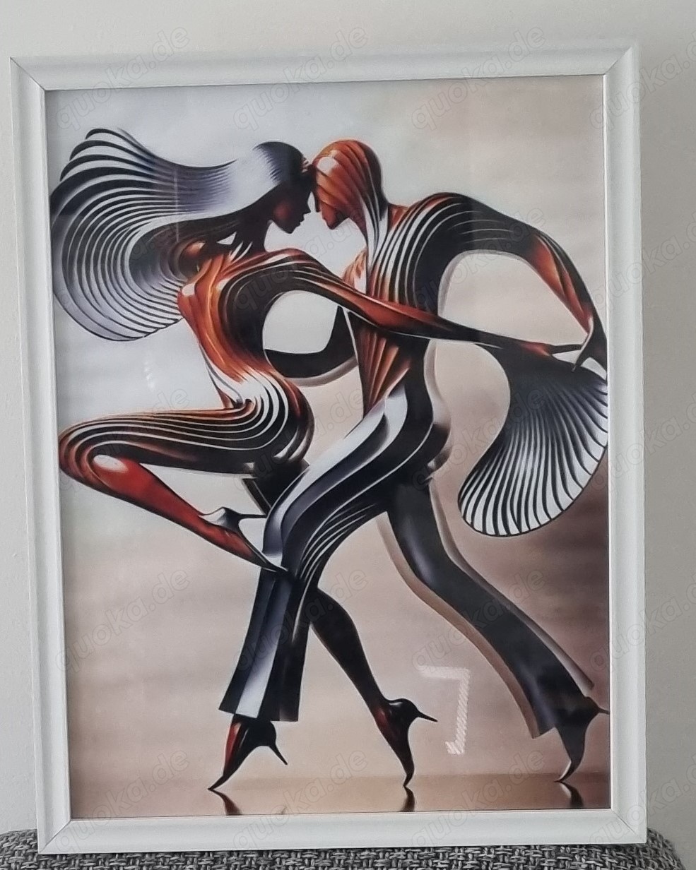 Tango Tanzendes Paar Kunstdruck auf Leinwand