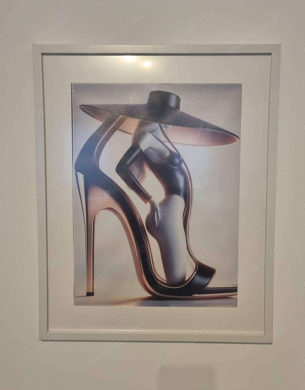 Ein Moderner Leinendruck " Madam y Highheels " Gerahmt 