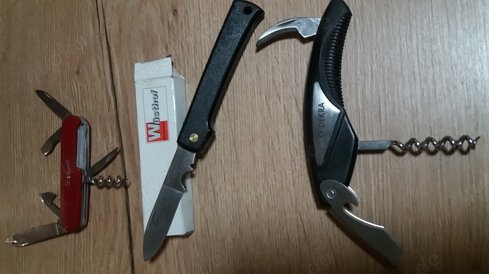 3 Werbetaschenmesser Schweizer Messer Weinflaschenmesser Sackmesser