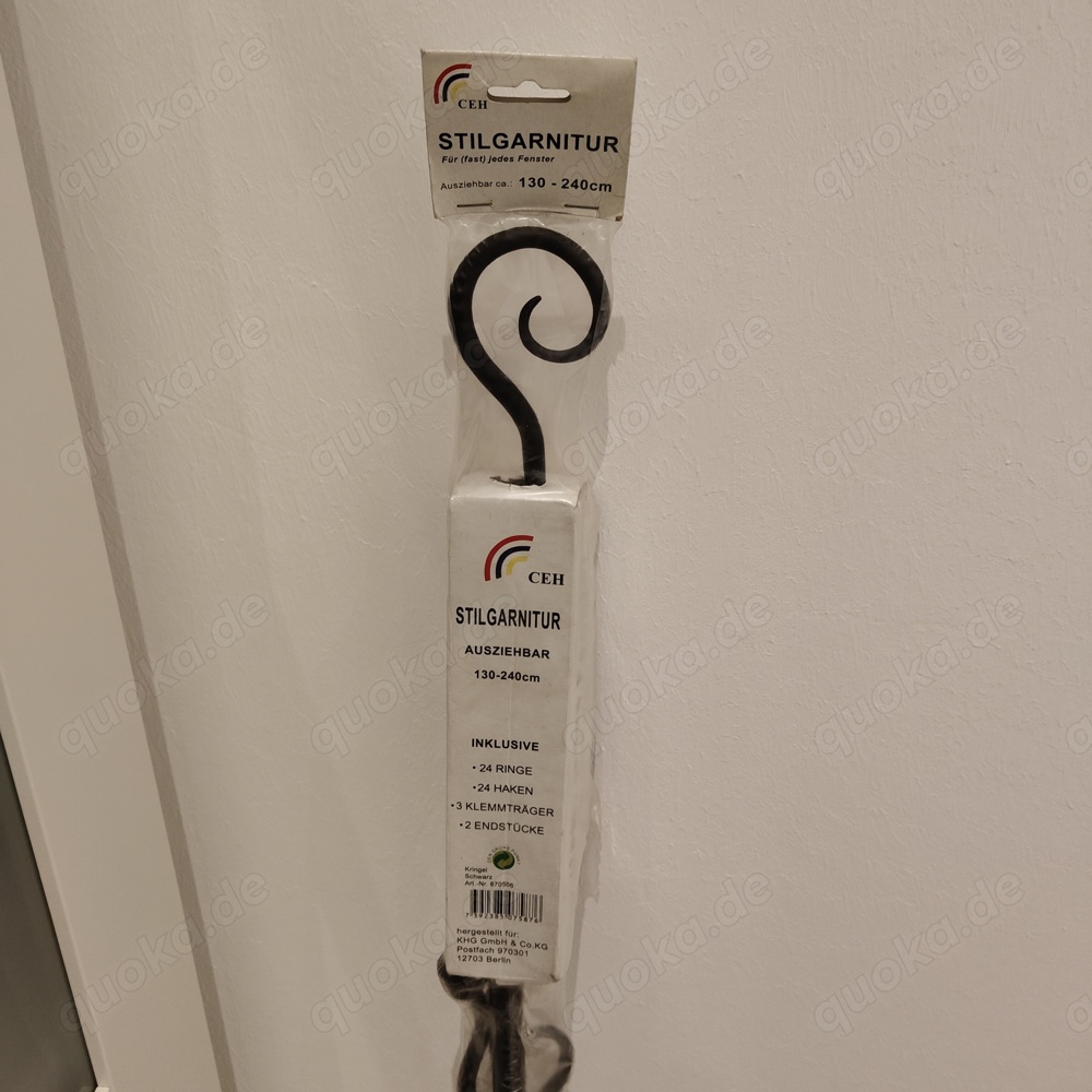 Vorhangstange NEU! inkl. Ringe, Haken, Klemmträger, Endstücke Vorhangstange NEU! inkl. Ringe, Haken, Klemmträger, Endstücke