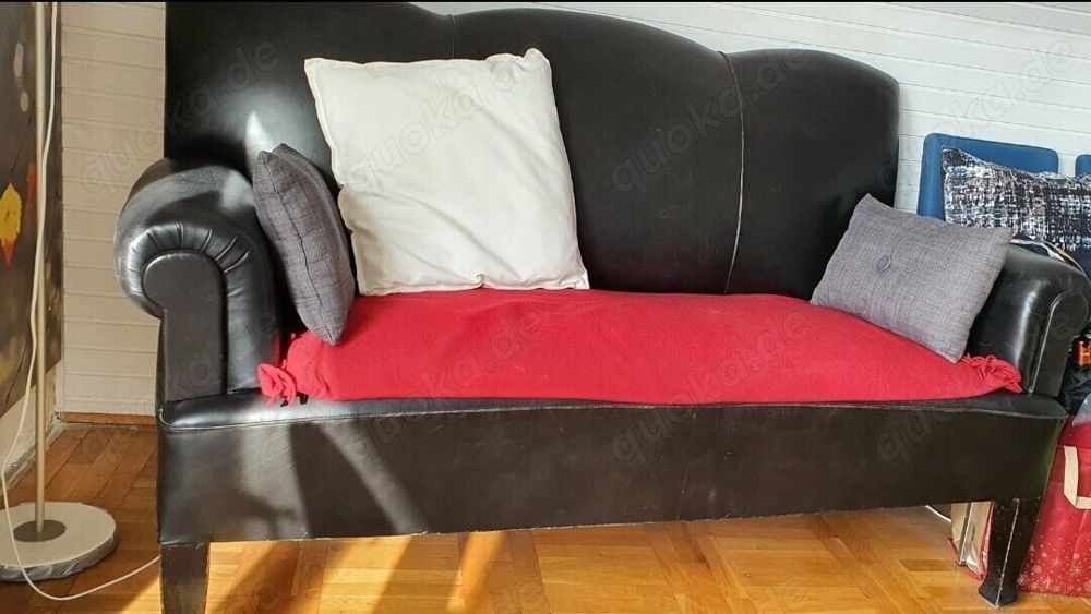 Ostfriesensofa Ostfriesen Sofa Schwarz Leder Antik