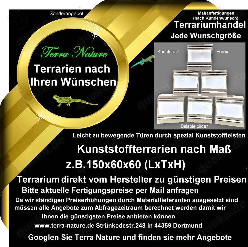 Forex Terrarium Kunststoffterrarium 150x60x60cm(LxTxH)