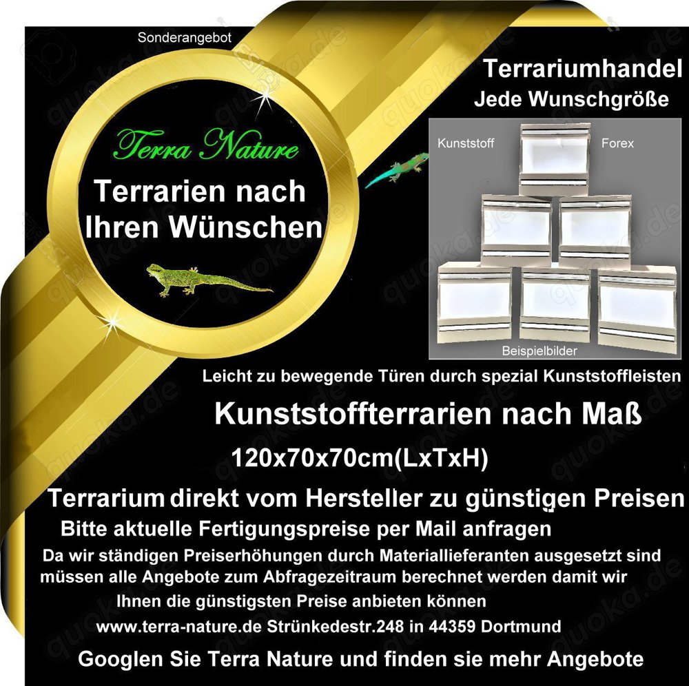 Forex Terrarium Kunststoffterrarium 120x70x70cm(LxTxH)