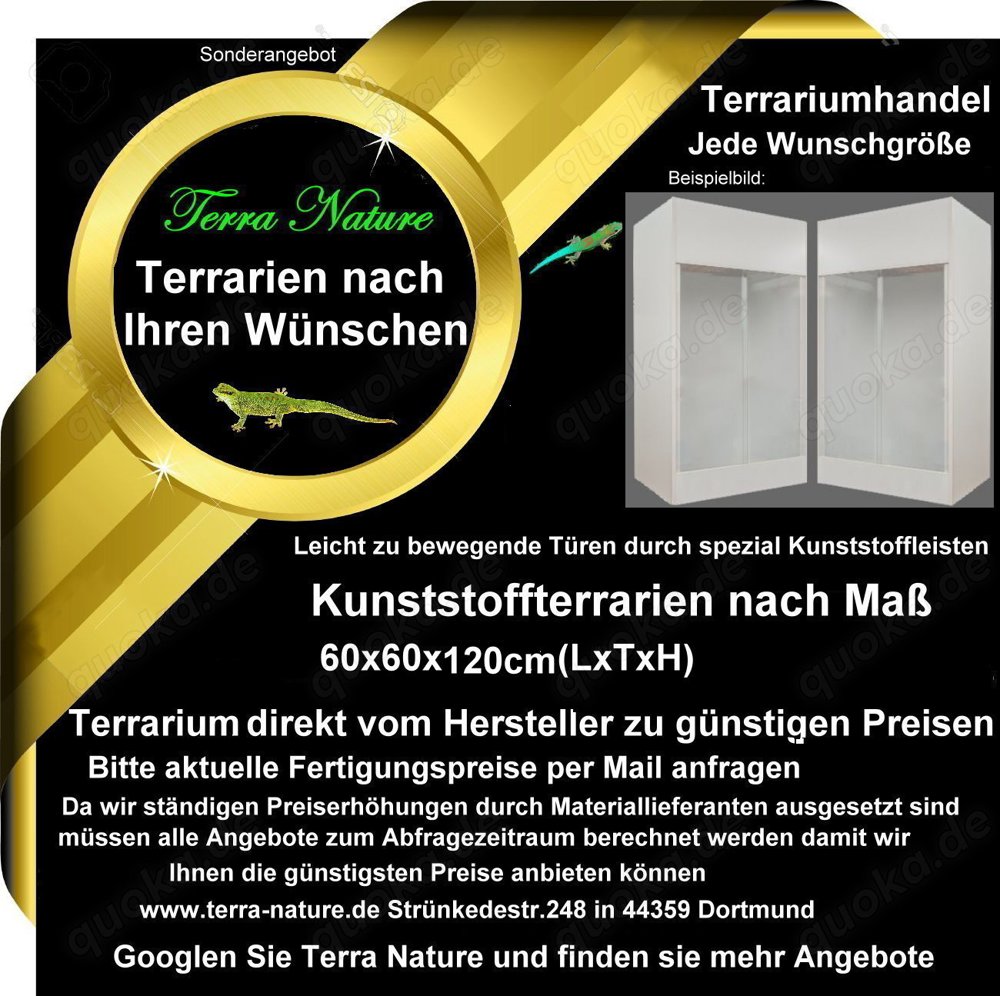 Forex Terrarium Kunststoffterrarium 60x60x120cm(LxTxH)