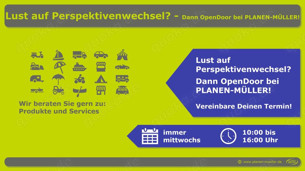 Lust auf Perspektivenwechsel?       Dann OpenDoor bei PLANEN-MÜLLER!
