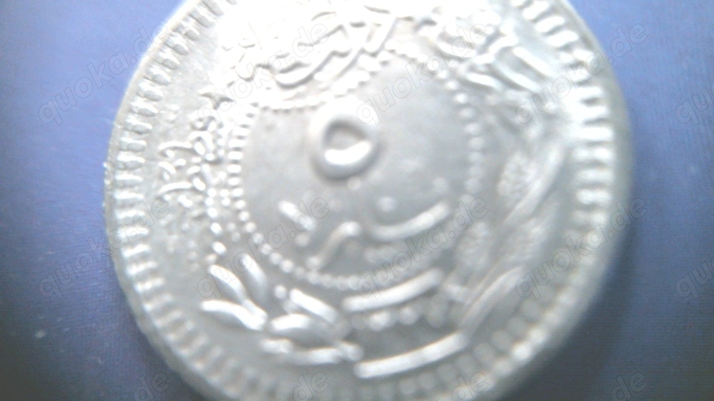 N4-Osmanische Münze 1 Stück ,Sultan Mehmed V Resat-1910(1327) 4.Reg.Jahr-5 Para-Festpreis 13  ,Topzu