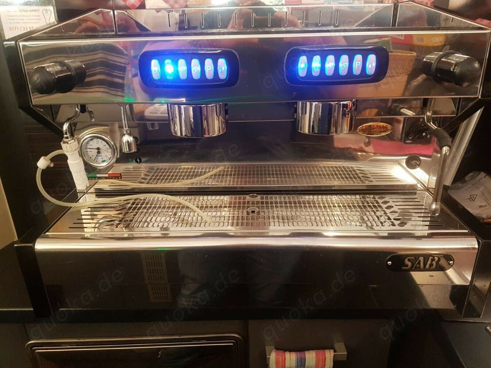 Espressomaschine Siebträgermaschine SAB Prestige 2 Gr. Auto. Farbe Silber