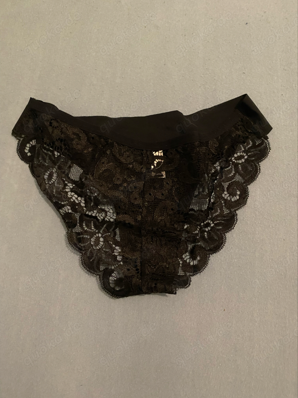 Unterwäsche Slip Tanga String Damen Frauen getragen M schwarz