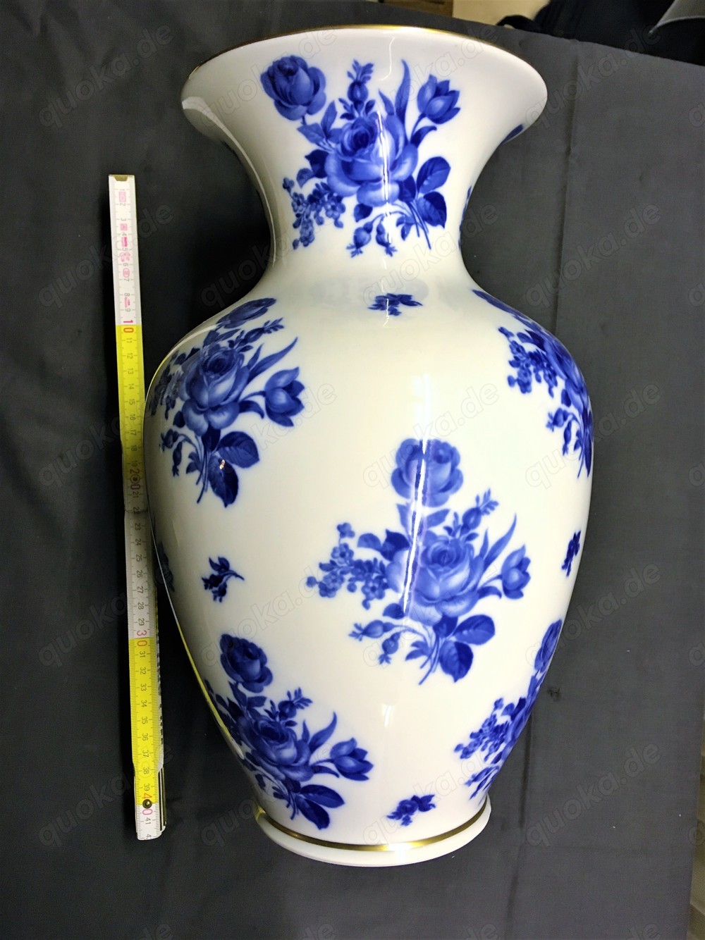 Hohe Bodenvase Goldrand mit Echt Cobalt Bavaria Erzberg Schumann
