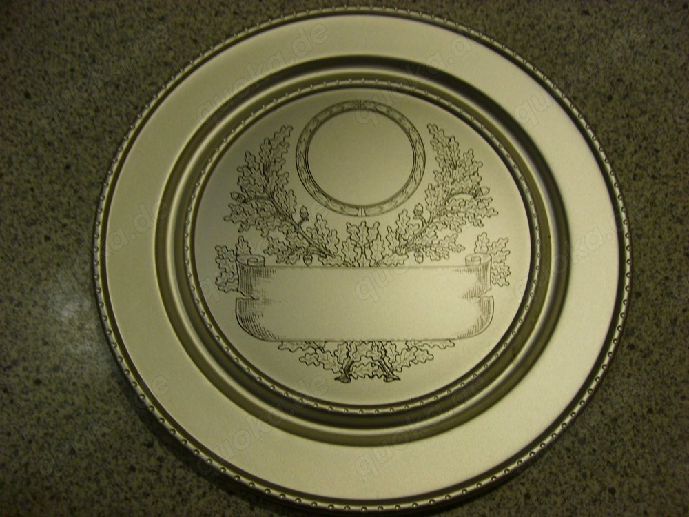 Z Wandteller Jubiläumsteller zum gravieren Blech 24 cm unbenutzt in Originalverp