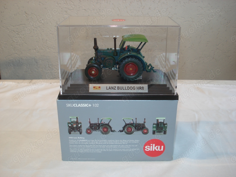 Siku Classic 4456 Lanz Bulldog  Traktor Modell in Acrylglasvitrine neuwerig unbespielt OVP 1:32