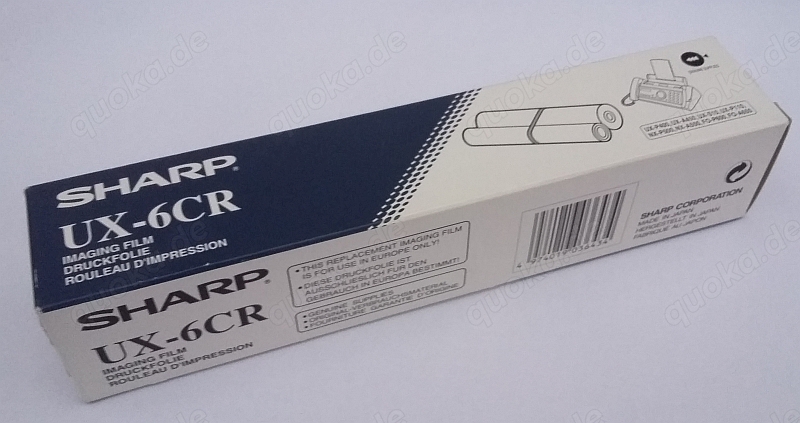 original Druckfolie Faxrolle Sharp UX-6CR, 150 Seiten, EAN 4974019036434