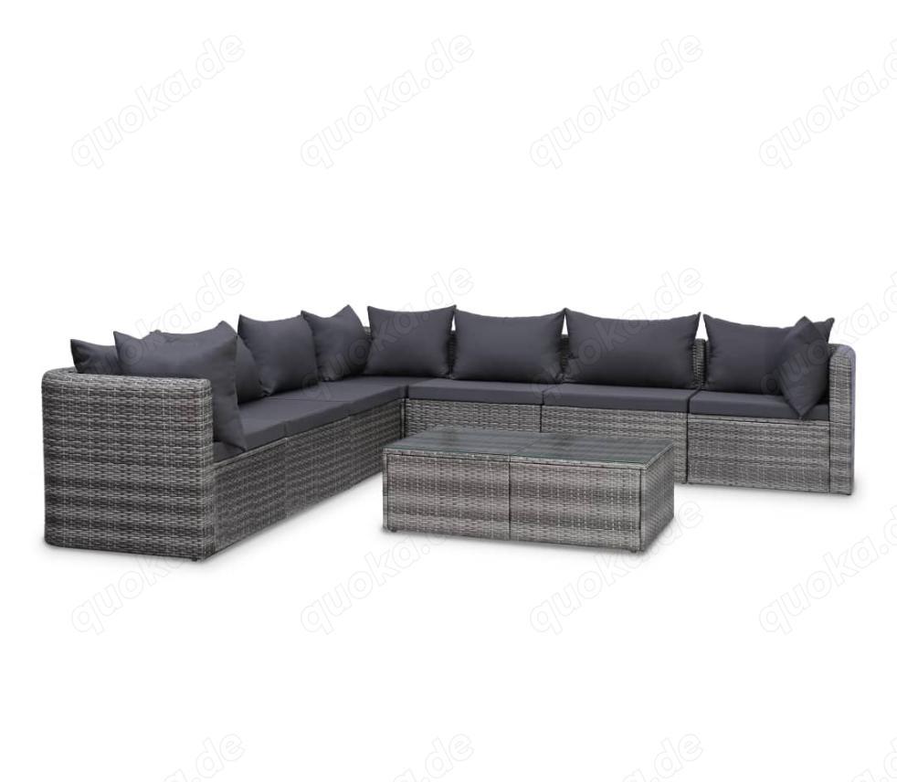 Gartenlounge Hans inkl. Auflagen und Esstisch Gartenmöbel