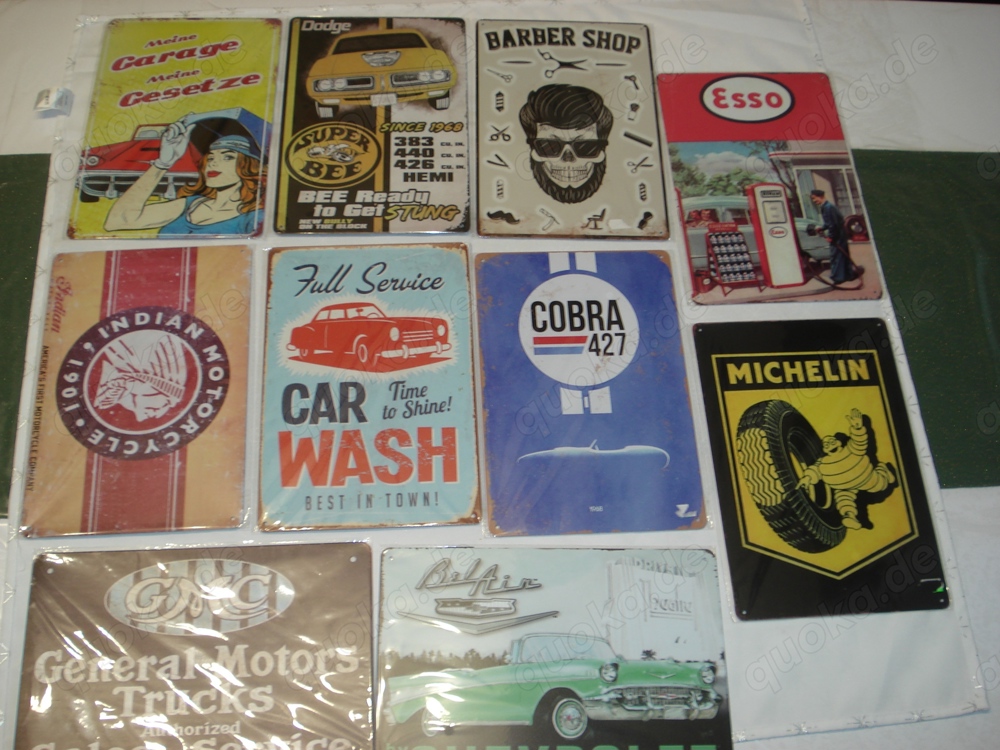 10 Retro Werbe Blechschilder 20 cm x 30 cm neu
