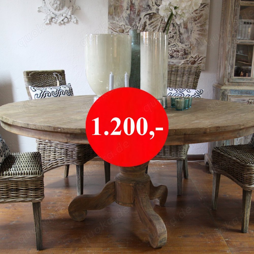 Runder Esstisch Küchentisch Hartholztisch Teak 130cmx130cmxH78cm in Starnberg NUR ABHOLER