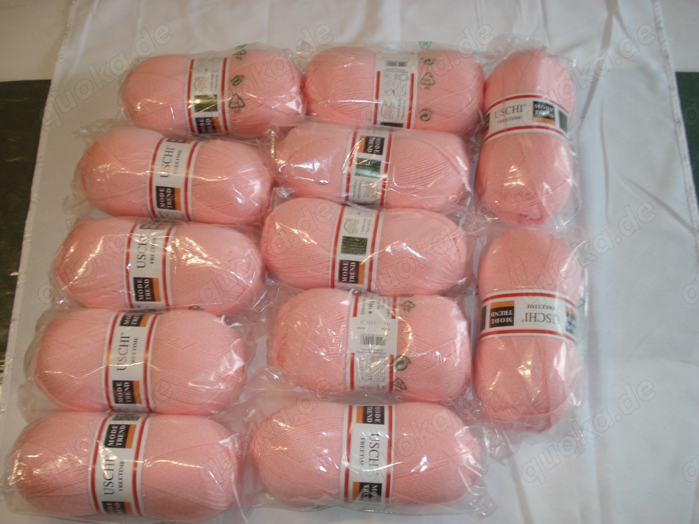 12 x 150 g Strick und Häkelgarn Uschi Polar rosa 405 m neu OVP