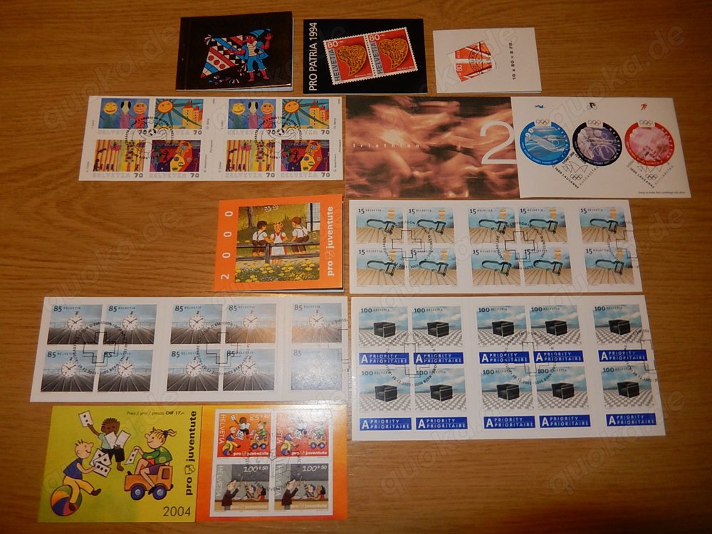 Schweiz: 10 gestempelte Markenheftchen (190 Euro Michel)