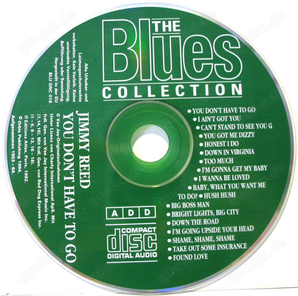 CD - The Blues Collection - Jimmy Reed - You don t have to go