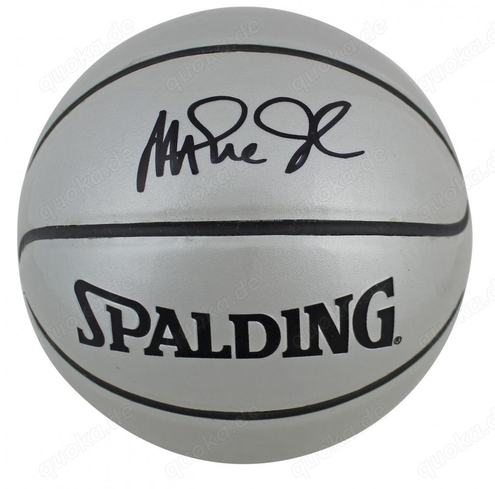  Magic Johnson signierter Spalding Silver Mini Basketball   Beckett COA