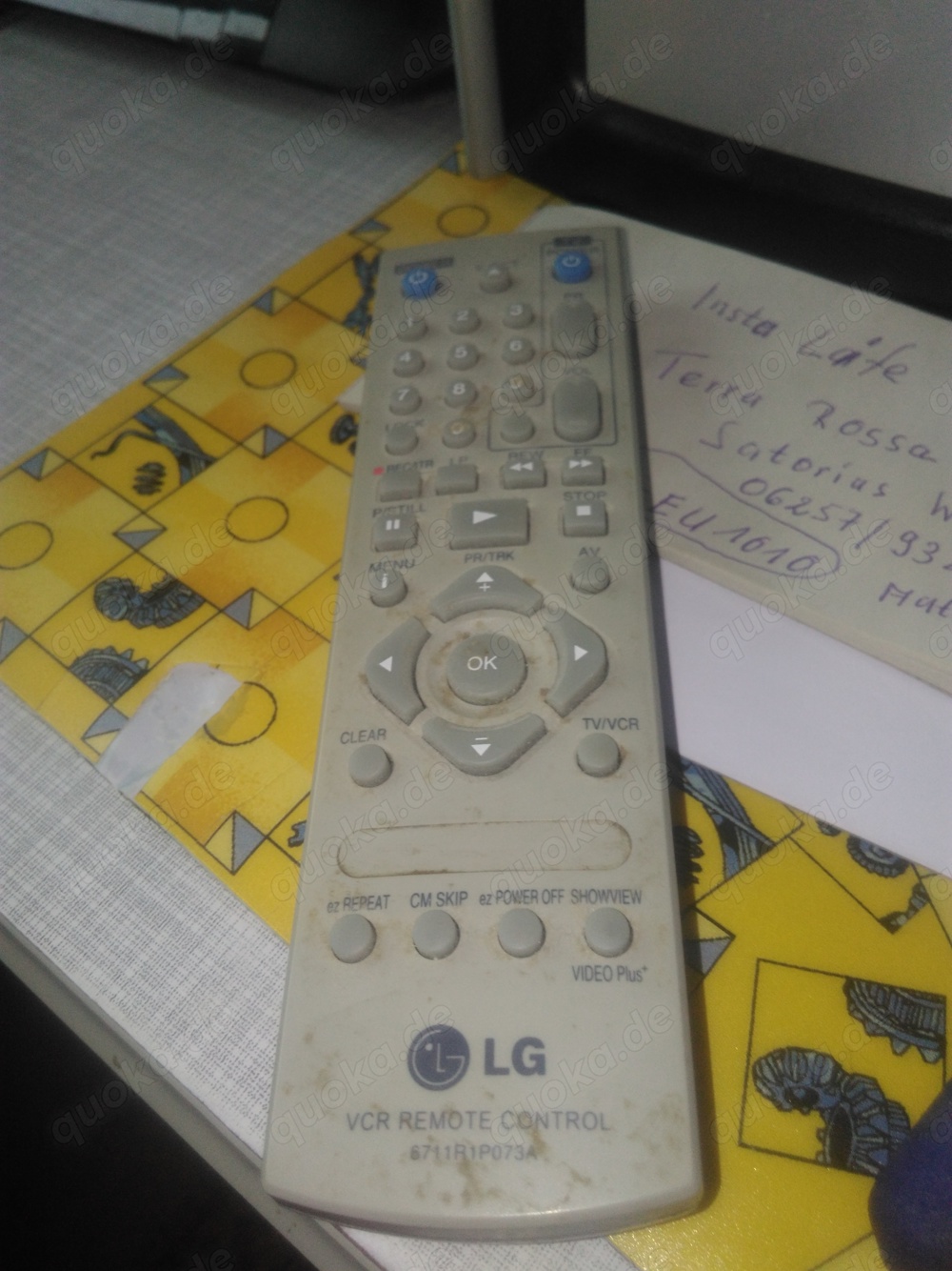 LG 6711R1P073A Fernbedienung für Videorecorder VCR *original*