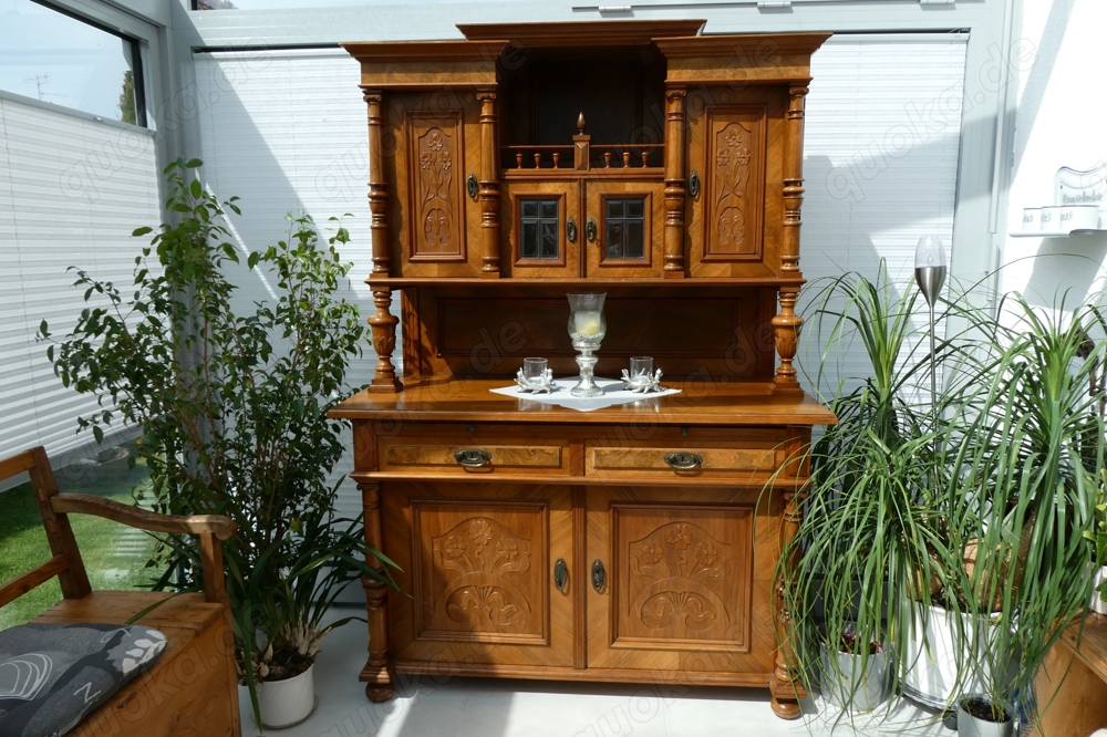 Buffetschrank Antik Schrank, Jugendstil Nussbaum,