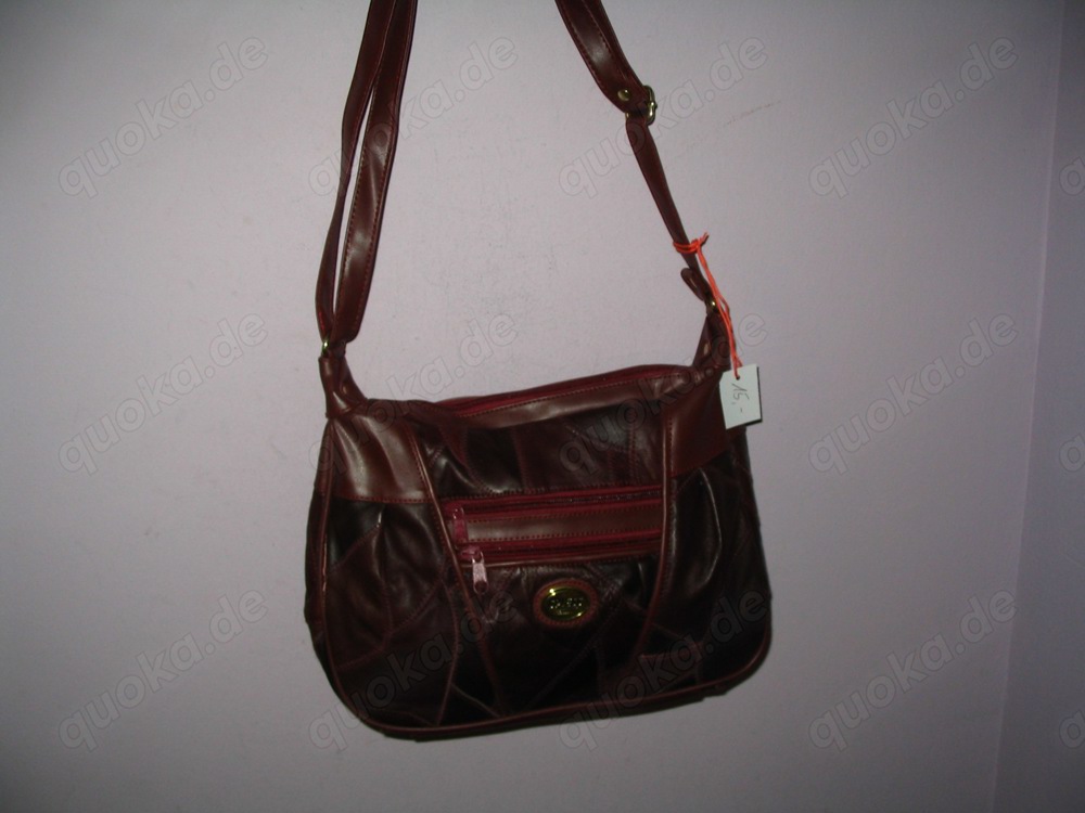 STE-23,Handtasche, Patchwork-Leder, Schultertasche, Rotbraun, NEU, new, handbag,
