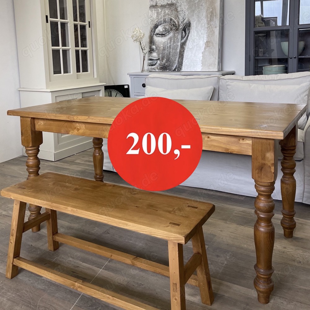 Fichtentisch Esstisch Küchentisch Landhaustisch B160xT80xH78cm in Starnberg Honig Lackiert 