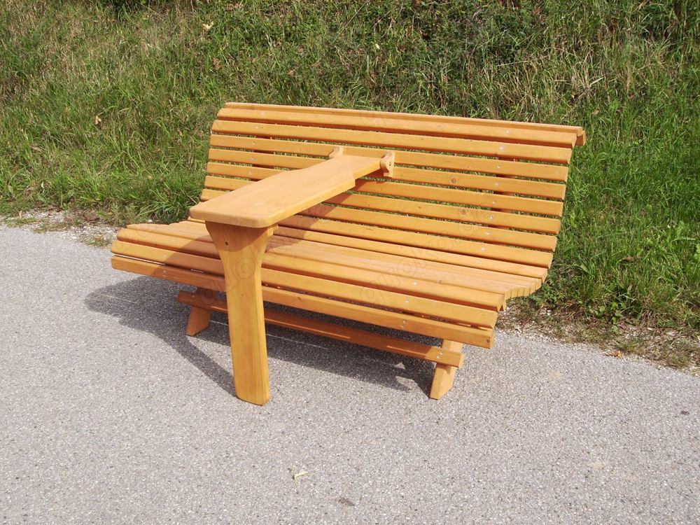 Gartenbank,Hausbank Fichte massiv mit Klapptisch ( Fertig lasiert )