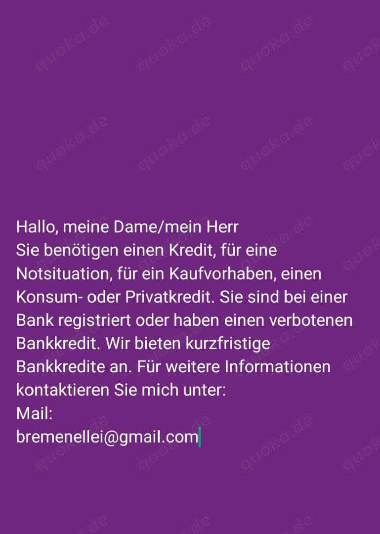 Schreiben Sie mir für weitere Informationen  Hallo, meine Damen und Herren...  Ich bin eine ehrliche