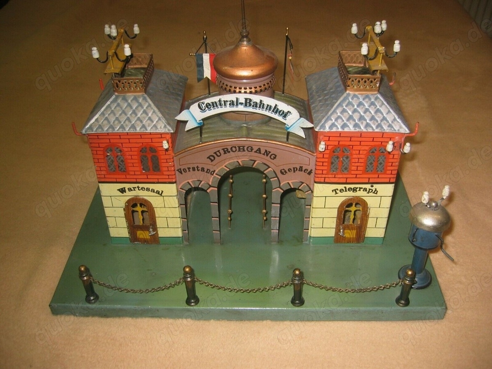 Märklin Zwiebelturmbahnhof Nr. 2004 , uralt ca 1896-1906 Märklin Zwiebelturmbahnhof Nr. 2004 , uralt ca 1896-1906