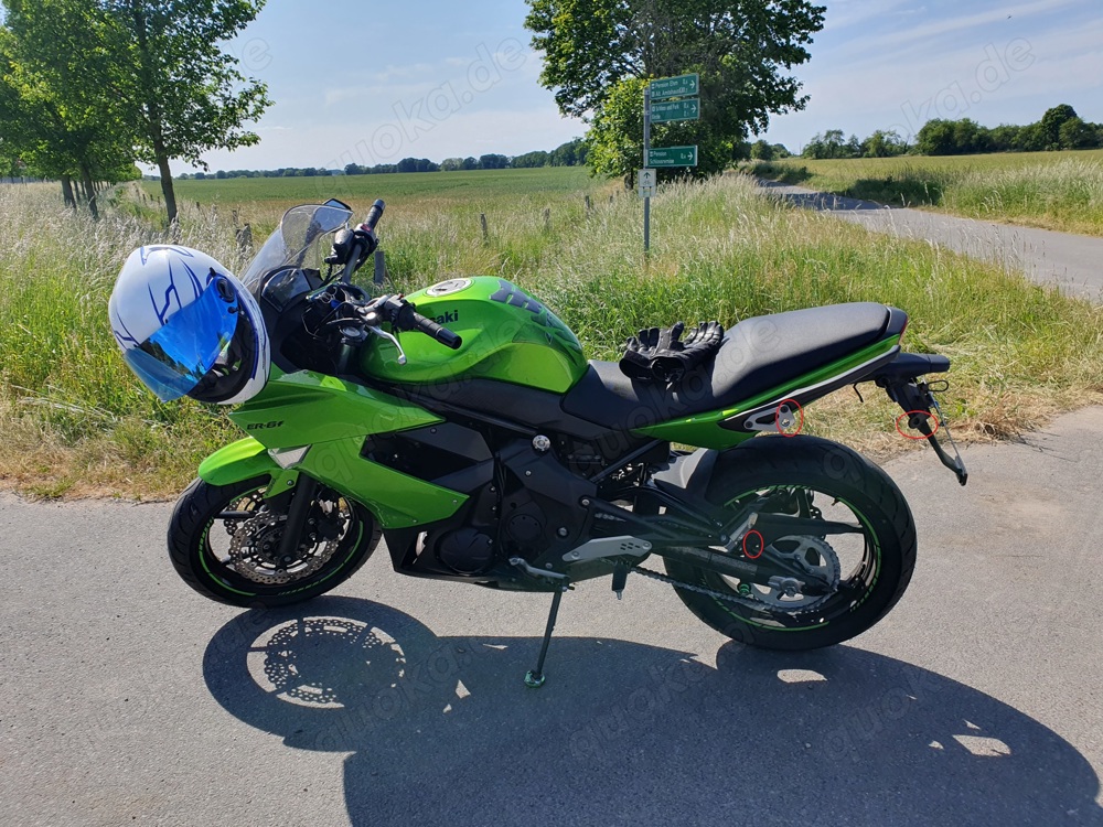 Kawasaki ER6 F, m. Zubehör und Koffersystem