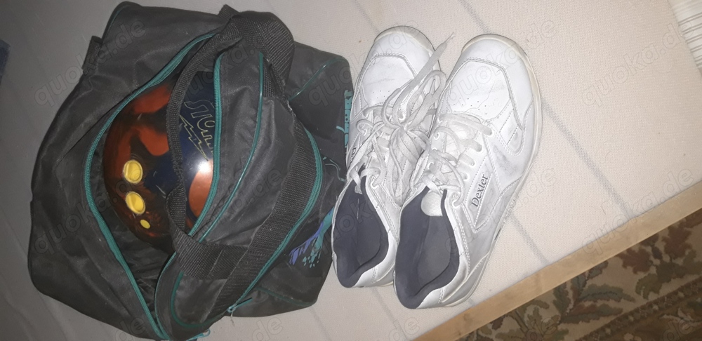 Bowlingtasche, Ball und Schuhe Größe 9(43)