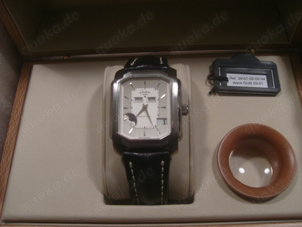 Glashütte Original Senator Karree Ewiger Kalender, Ref. 39-51-02-02-04, Full-Set