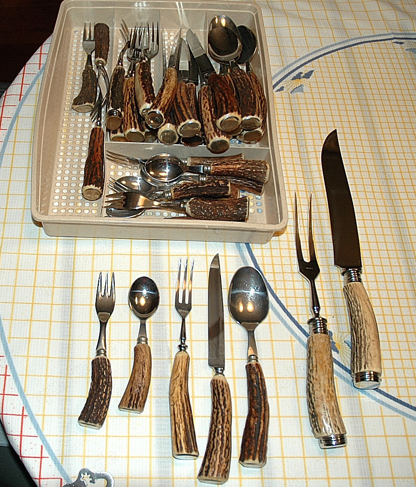 Steakbesteck, Hirschhorn, neu, 