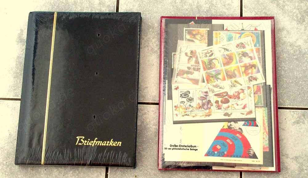 1 Briefmarkenalbum Seiten 32 OVP + 1 x mit 50 Briefmarken OVP