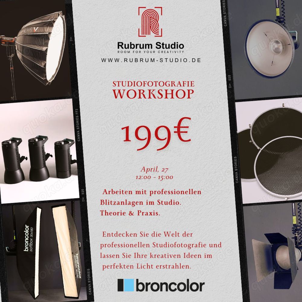 Studiofotografie Fotokurs im Rubrum Studio